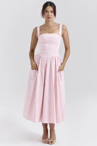 Abito estivo a quadretti Vivien Strawberry Shortcake