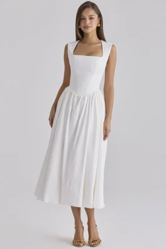Abito estivo Emmy in cotone bianco