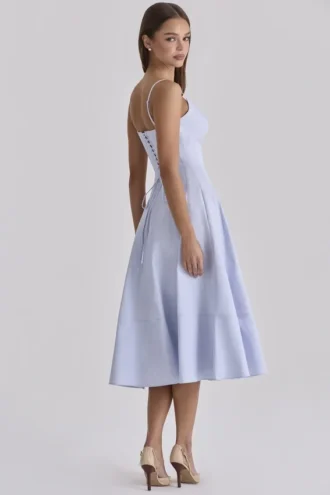 Abito estivo in cotone con lacci Millie Bluebell