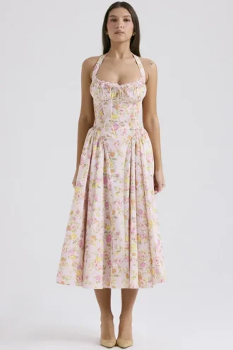 Abito Estivo in cotone con stampa Adabella Pink Meadow
