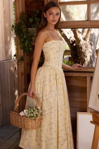 Abito estivo in cotone con stampa floreale Ysabella Lemon