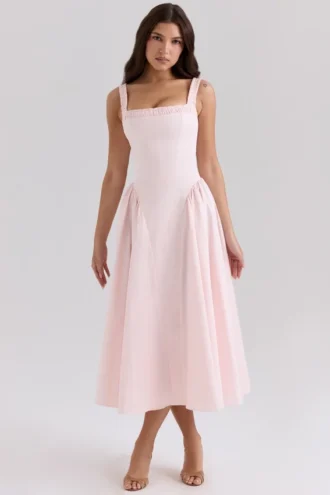 Abito estivo in cotone elasticizzato rosa Dorothy