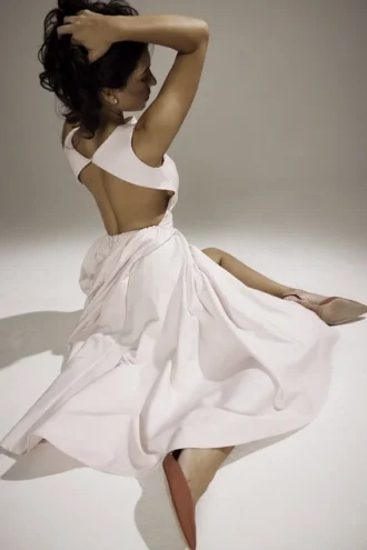 Abito estivo in twill rosa ballerina Cindy