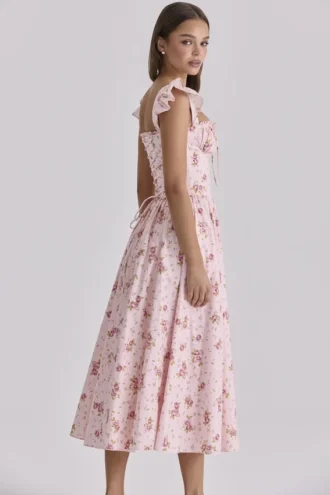 Abito Estivo midi in cotone rosa vintage Livia