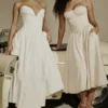 Abito midi senza spalline Lady White