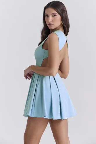 Abito in twill blu toscano Ingrid