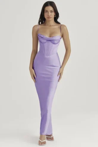 Abito lungo a corsetto Charmaine Lavender