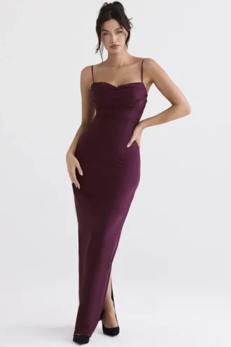 Abito lungo a corsetto Lani Merlot