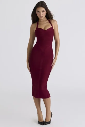 Abito midi a fascia con scollo all’americana “The Supermodel Ruby”