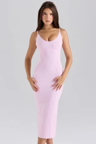 Abito midi a fascia The Hourglass rosa Baby