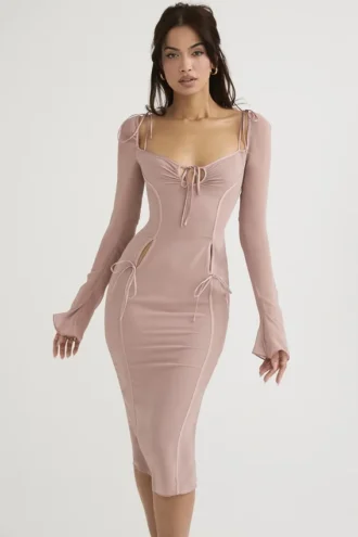 Abito midi con cut-out Ophelia Blush