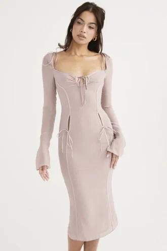 Abito midi con cut-out Ophelia Crystal