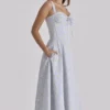 Abito midi con stampa floreale “Rosalee Blue Wildflower”