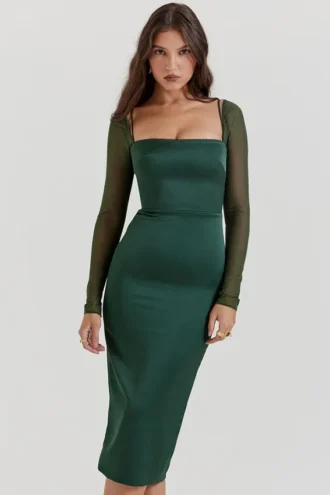 Abito midi Ellica verde smeraldo