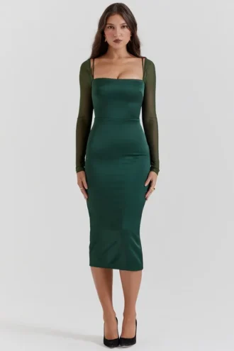 Abito midi Ellica verde smeraldo