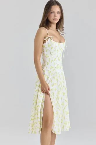 Abito midi in georgette con stampa floreale Yvette Lemon