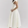 Abito midi in raso moiré avorio Debutante