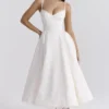 Abito midi in tulle bianco Mademoiselle