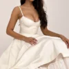 Abito midi in tulle bianco Mademoiselle
