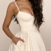 Abito midi in tulle bianco Mademoiselle