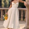 Abito midi in tulle bianco Mademoiselle