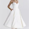 Abito midi in tulle bianco Mademoiselle