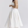 Abito midi in tulle bianco Mademoiselle