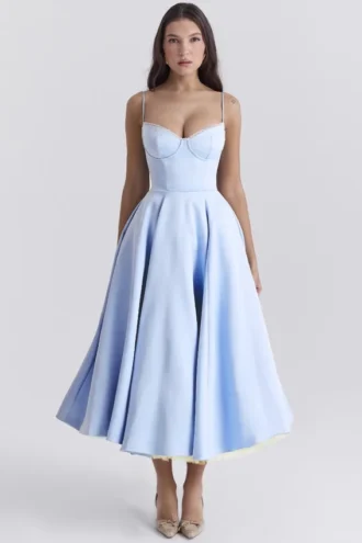 Abito midi in tulle blu Mademoiselle Cinderella