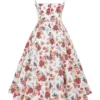 Abito midi in tulle con stampa di rose italiane Mademoiselle