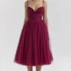Abito midi in tulle Countess Cabernet
