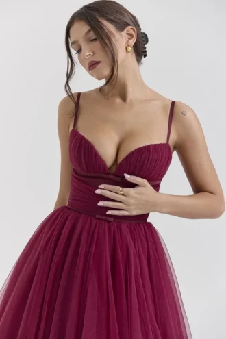 Abito midi in tulle Countess Cabernet
