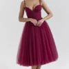 Abito midi in tulle Countess Cabernet