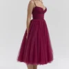 Abito midi in tulle Countess Cabernet