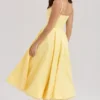 Abito midi in tulle di raso giallo Mademoiselle Sunshine