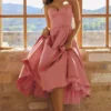 Abito midi in tulle di raso Mademoiselle Raspberry