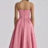Abito midi in tulle di raso Mademoiselle Raspberry
