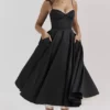 Abito midi in tulle nero “Mademoiselle”
