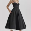 Abito midi in tulle nero “Mademoiselle”