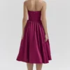 Abito midi in tulle satinato bordeaux Coco