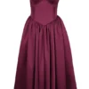 Abito midi in tulle satinato bordeaux Coco