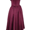 Abito midi in tulle satinato bordeaux Coco