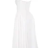 Abito midi Milia bianco con ricamo inglese e cotone