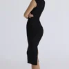 Abito midi nero a fascia “The Icon”