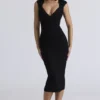 Abito midi nero a fascia “The Icon”
