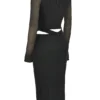 Abito midi nero con cut-out Marina