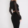 Abito midi nero con cut-out Marina