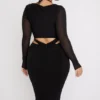 Abito midi nero con cut-out Marina