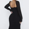 Abito midi nero con cut-out Ophelia