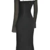 Abito midi nero con cut-out Ophelia