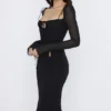 Abito midi nero con cut-out Ophelia